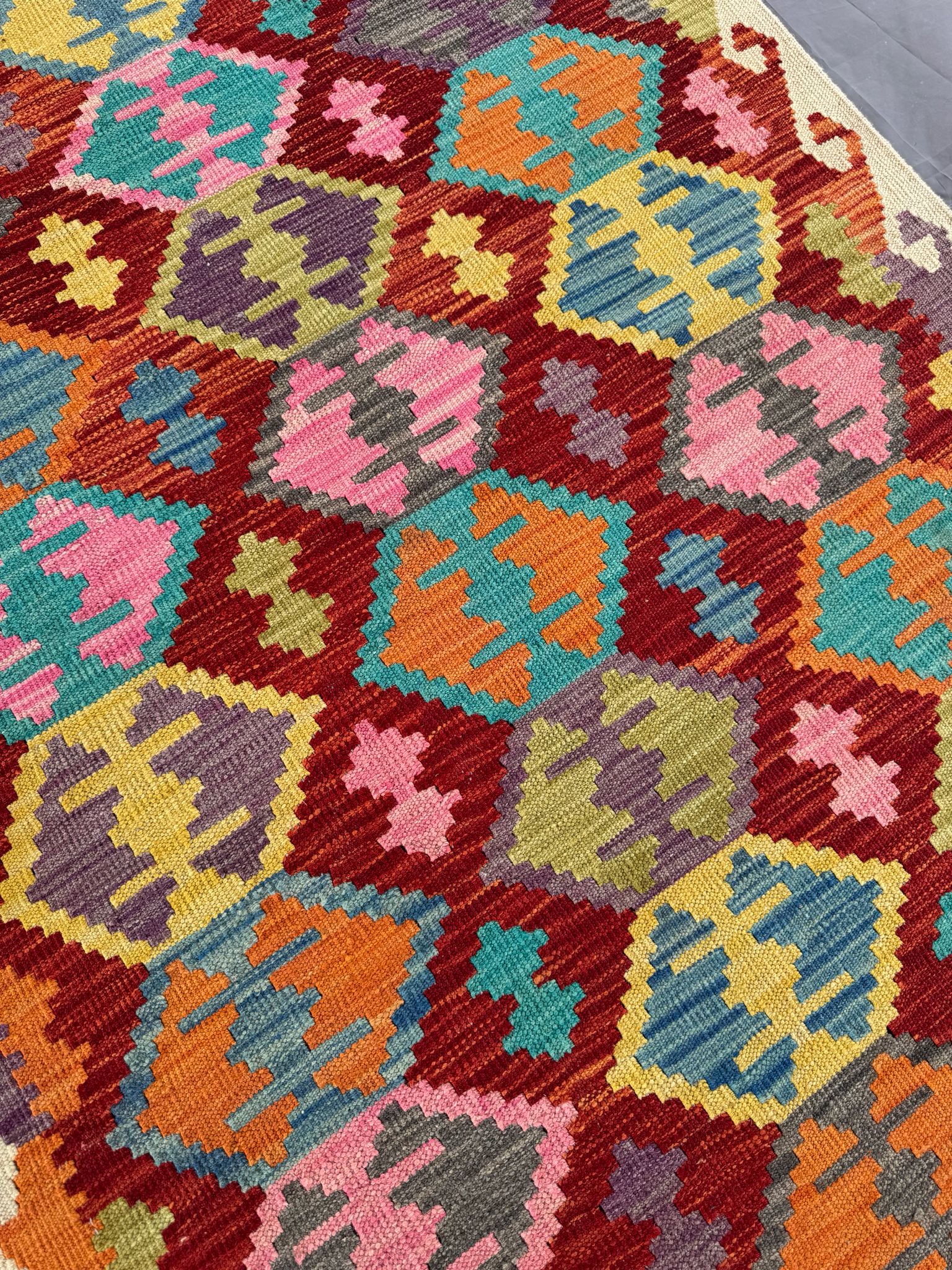 Handmade Afghan Kilim Rug 143 CM x 104 CM Sk#1443