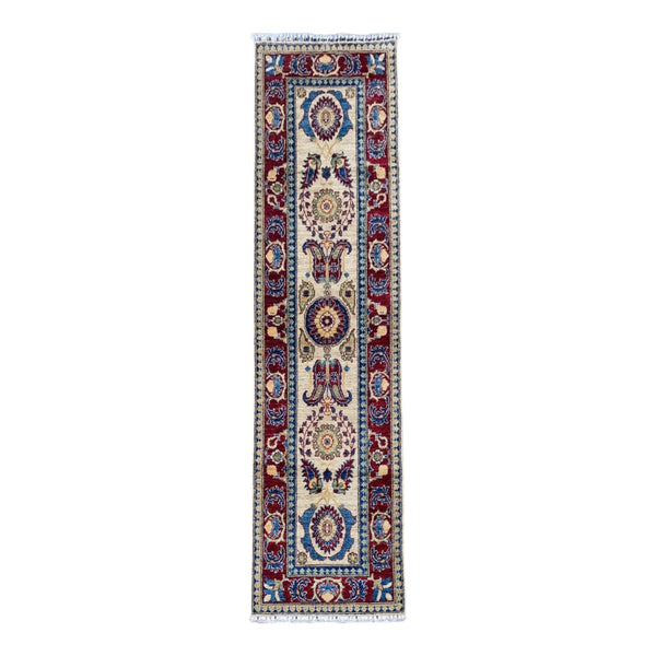 Handmade Afghan Chobi Hallway Runner Rug 304CM x 83CM SS#31