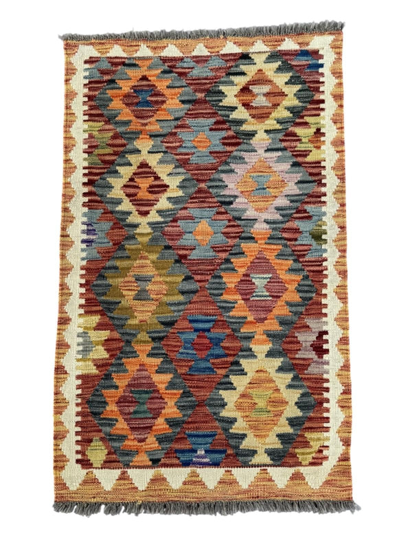 Handmade Afghan Chobi Kilim Rug 124 CM x 80 CM SK#1432