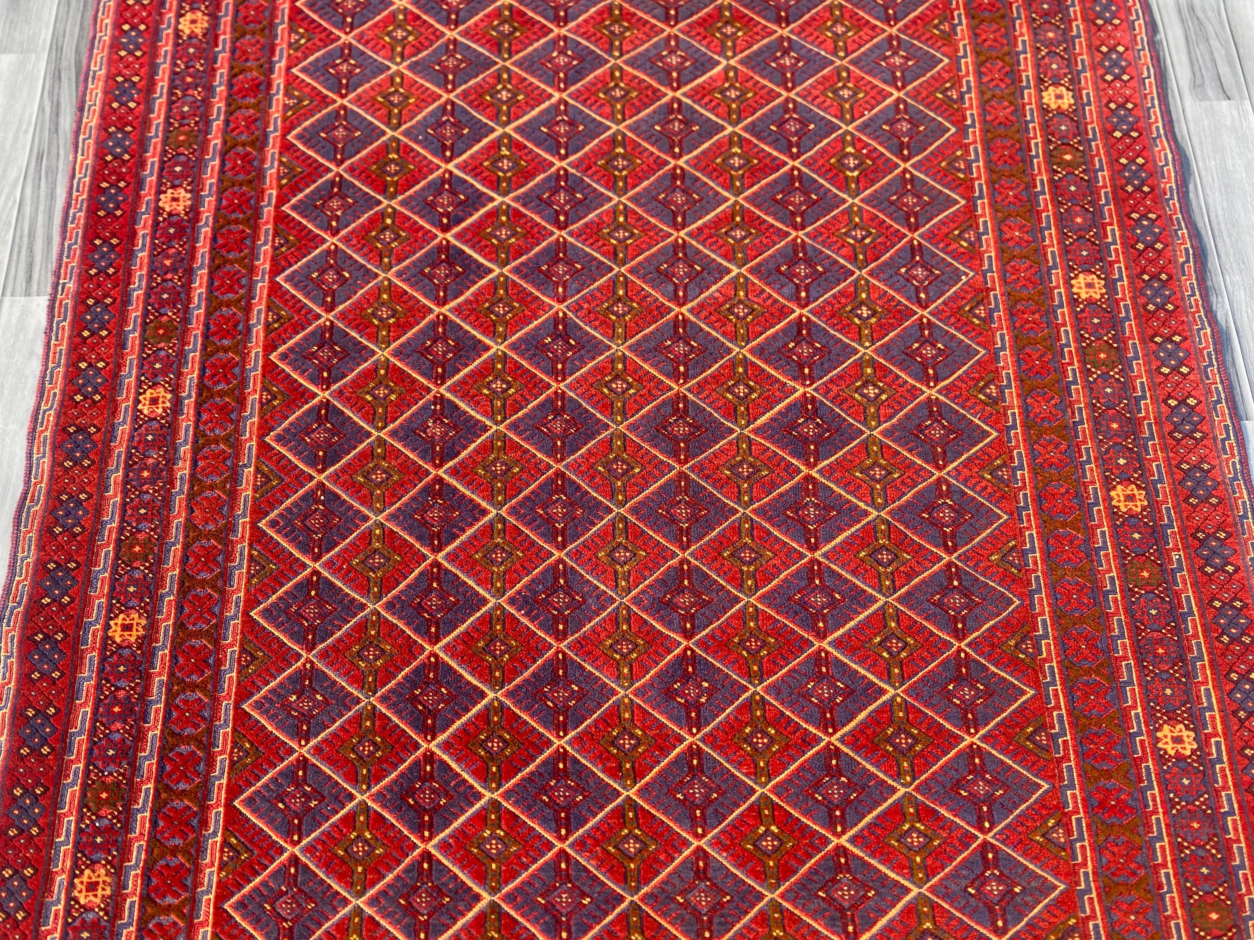 Handmade Afghan Tribal Meshwani Rug 203 CM x 154 CM SK#1376