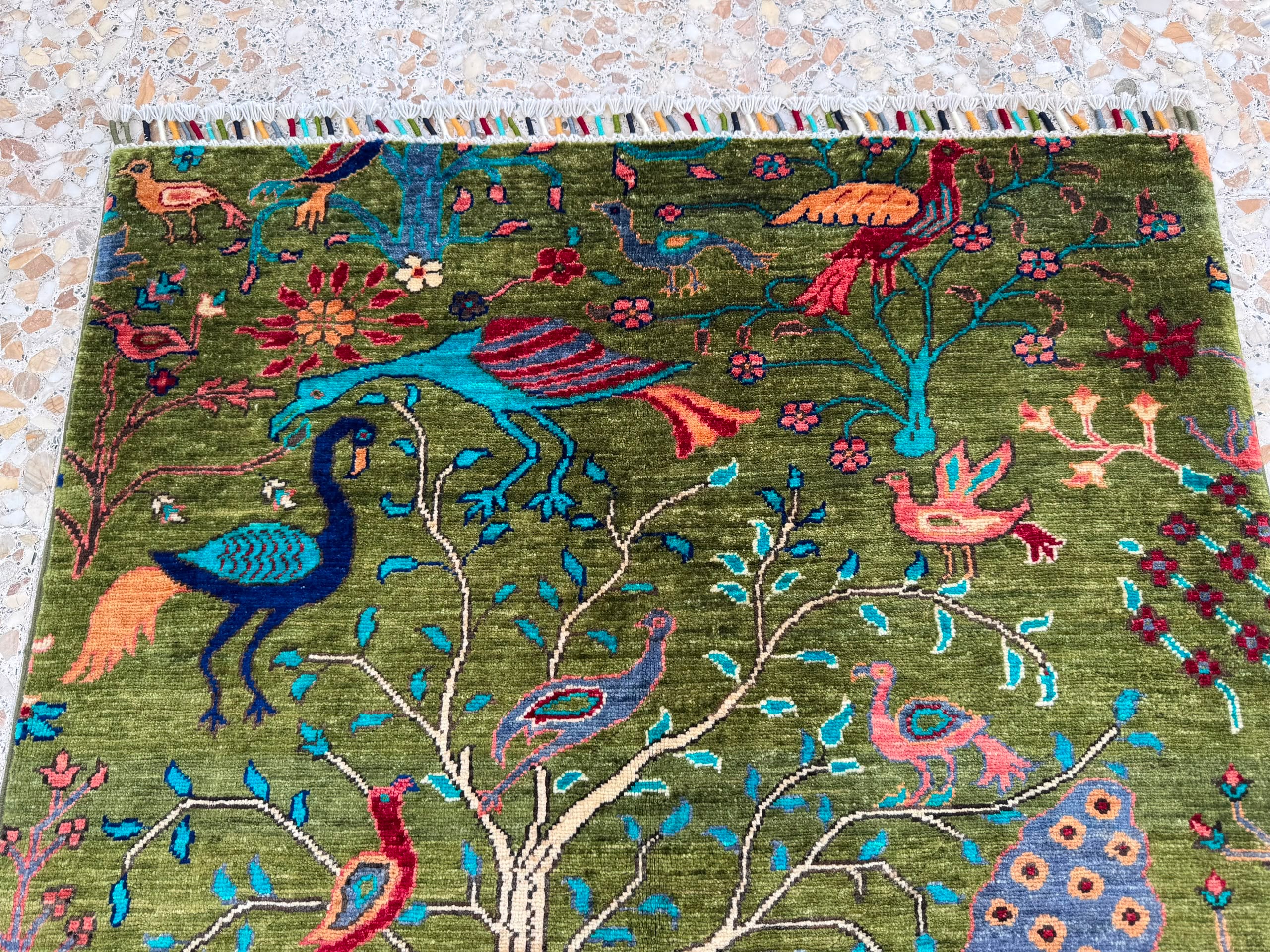 Handmade Chobi Pictorial Wool Rug   150 CM x 99 CM  SK#2018