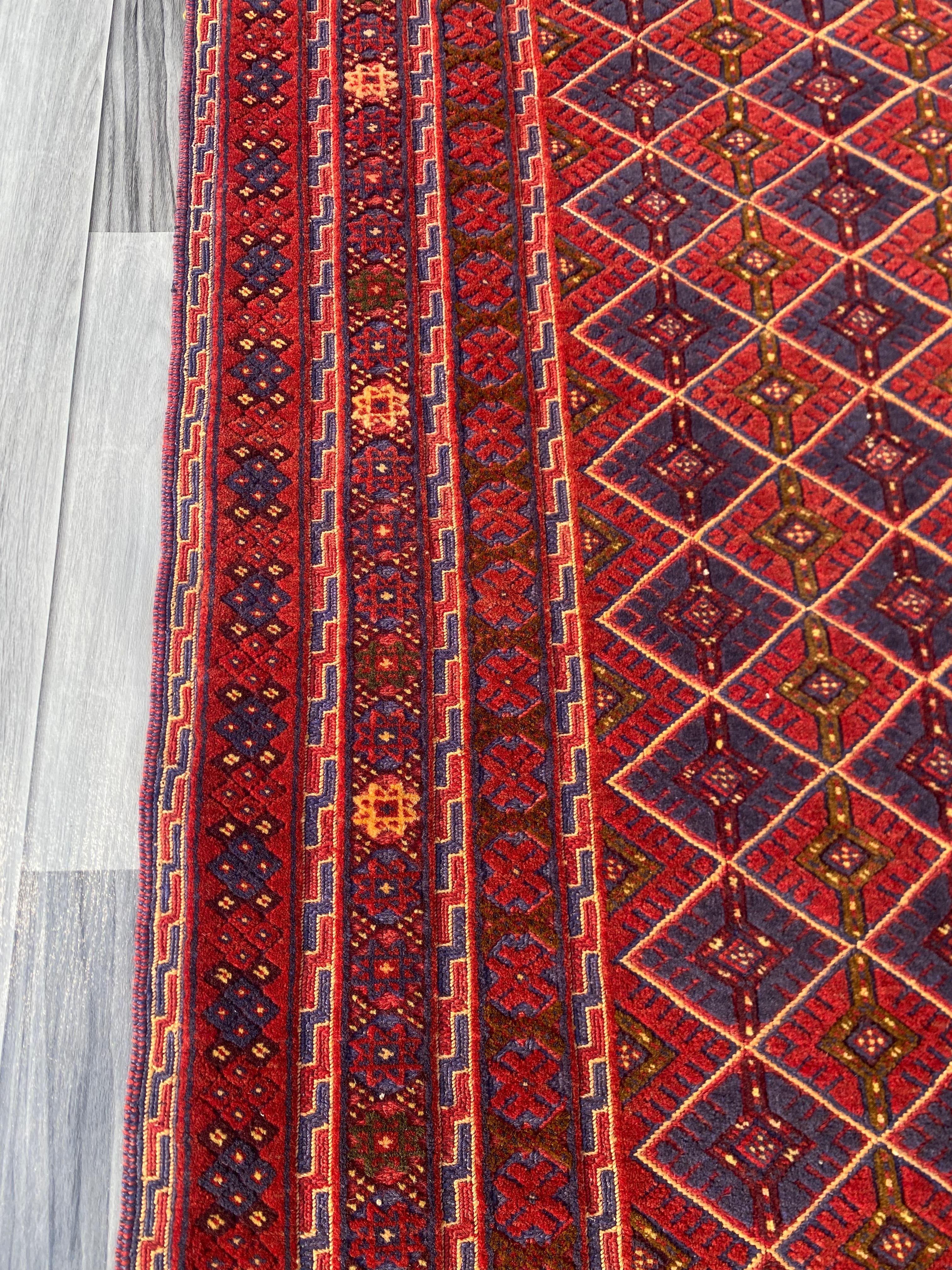 Handmade Afghan Tribal Meshwani Rug 203 CM x 154 CM SK#1376