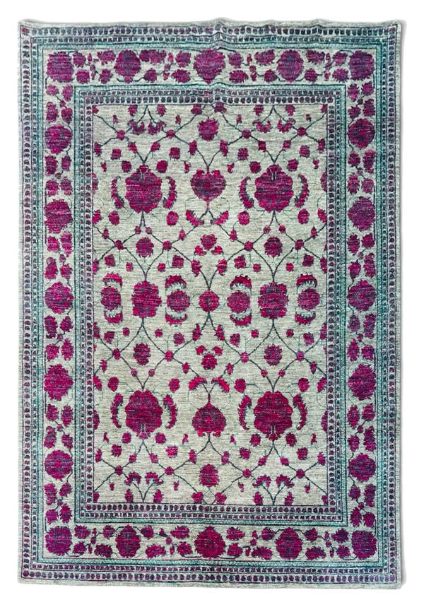 Hand-Knotted Kuchi Designed Rangarang Chobi Wool Rug 290 CM x 190 CM SK#2006