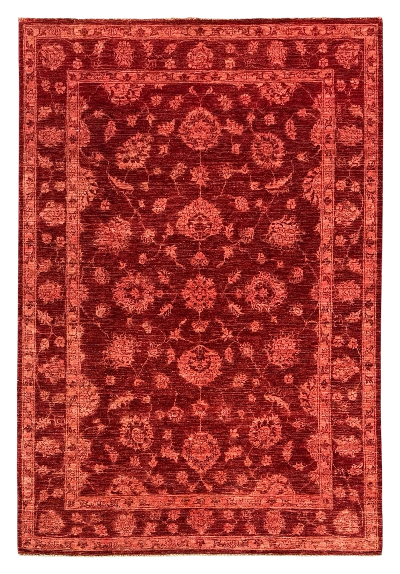 Handmade Red Afghan Chobi Rug, 235 CM  x 170 CM 