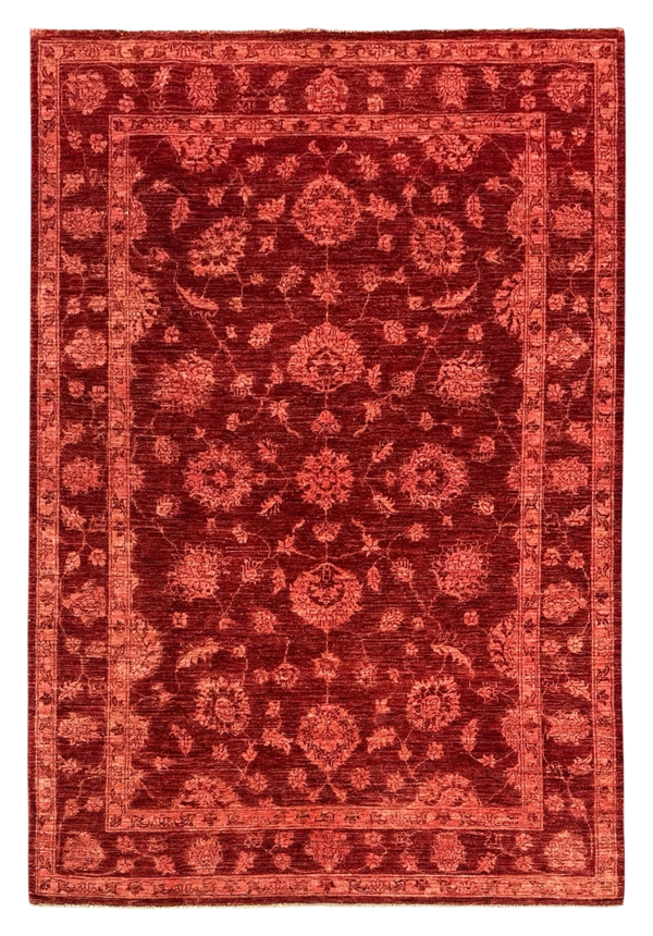 Handmade Red Afghan Chobi Rug, 235 CM  x 170 CM 