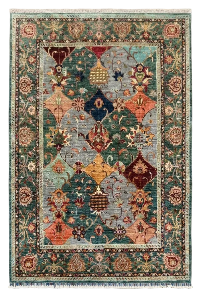 Hand Knotted Chobi Wool Rug 206 CM x 148 CM