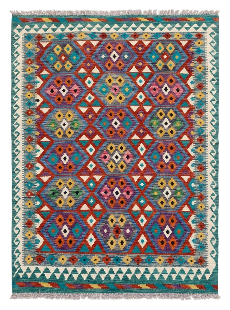Handmade Flat Weave  Kilim Rug |198 CM x 149 CM KAS#90