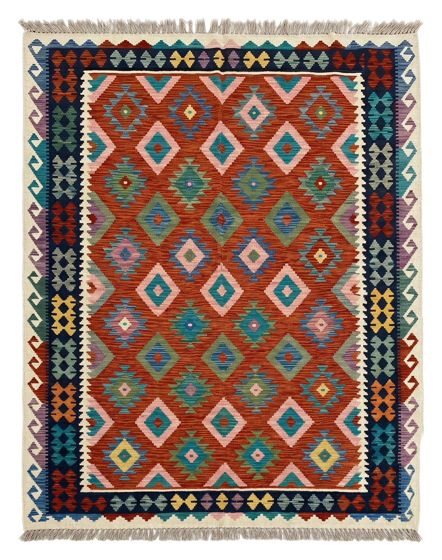 Handmade Afghan Chobi Kilim Rug 237x180 cm KAS#751