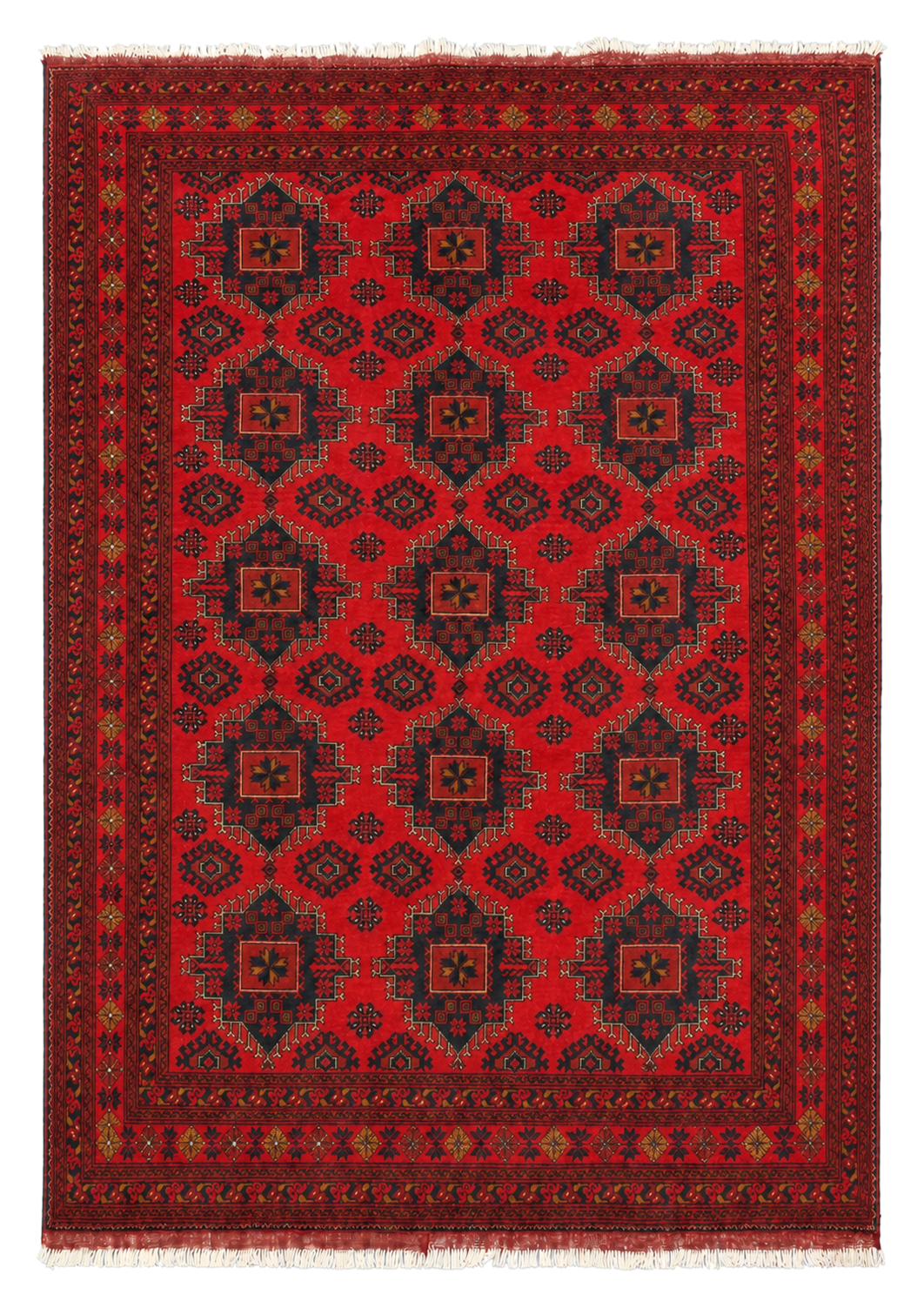 Handmade Afghan Red Khaal Rug, 298 x 198 CM