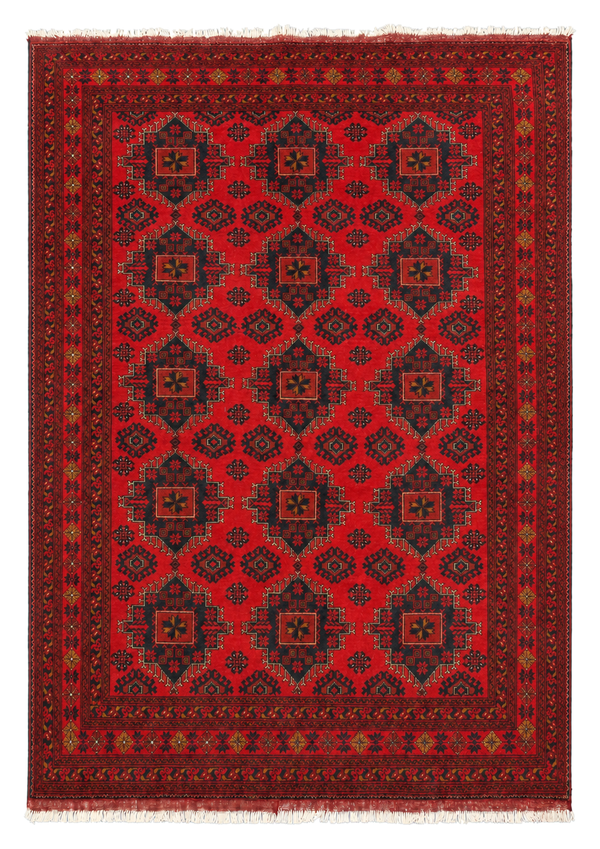 Handmade Afghan Red Khaal Rug, 298 x 198 CM