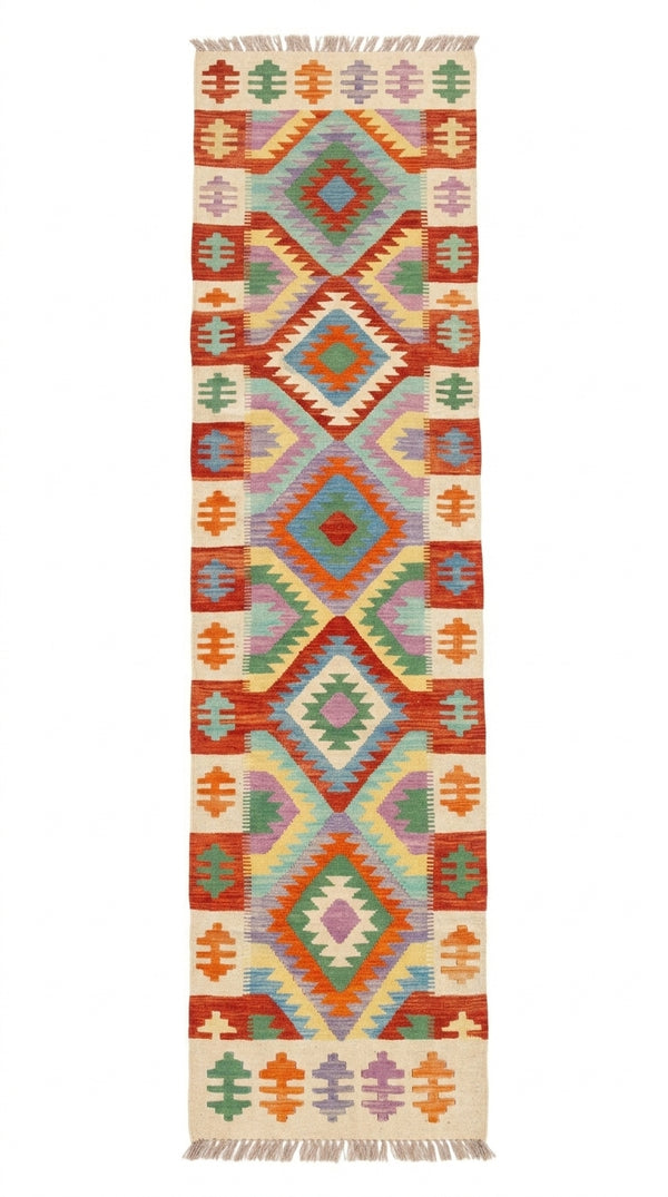 Handmade Flat Weave Kilim Rug  487 cm x 84 cm