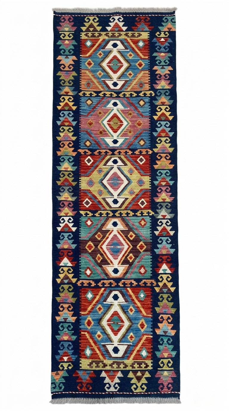 Handmade Flat Weave Kilim Rug  493 cm x 84 cm