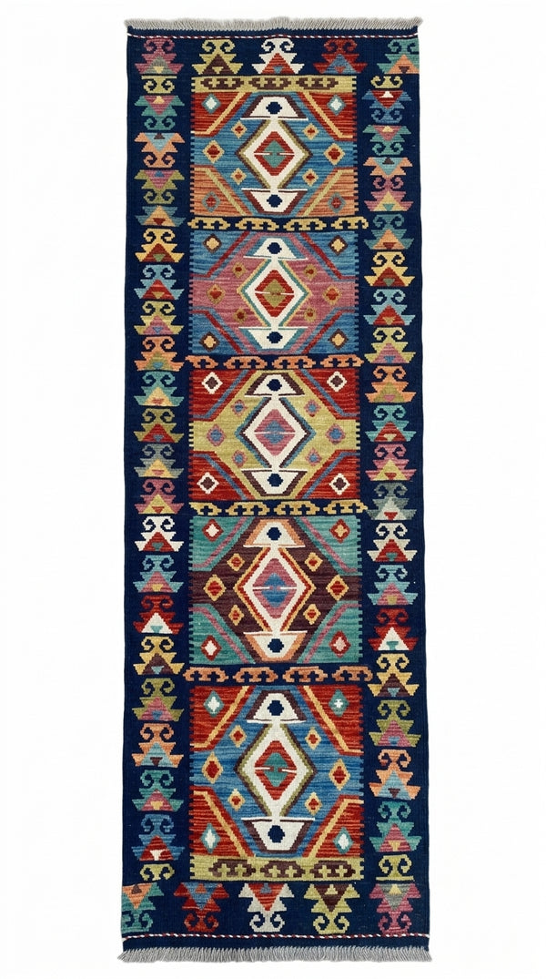 Handmade Flat Weave Kilim Rug  493 cm x 84 cm