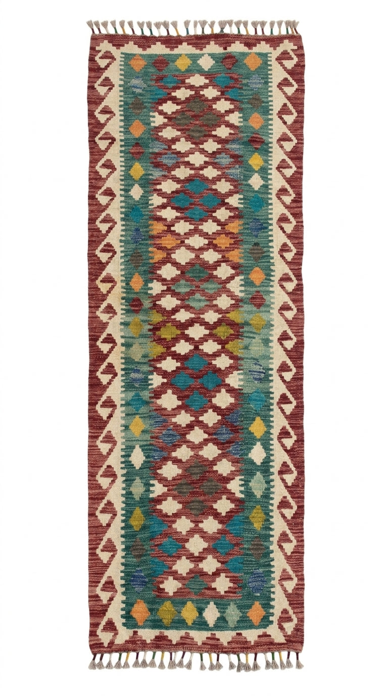 Handmade Flat Weave Kilim Rug  202 cm x 67 cm